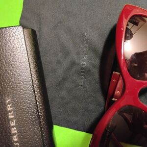 Burberry Red Retro Oversized Sunglasses